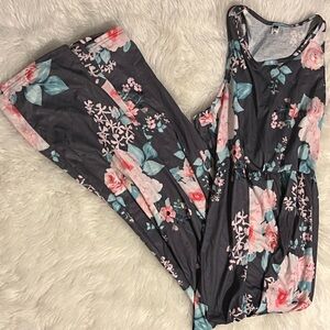 Large Floral Sleeveless Maxi Dress